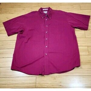 LL Bean Shirt Large Mens Short Sleeve Button Collared Pocket Cottagecore